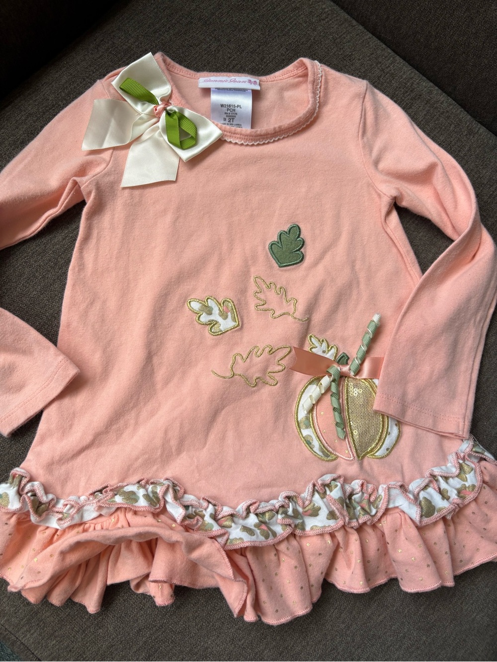 Bonnie Jean Peach Fall Dress